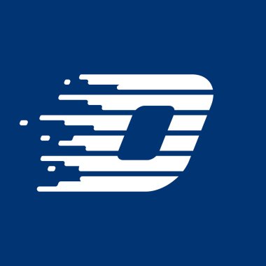 Hızlı hızlı satırları logolu O harfi. 