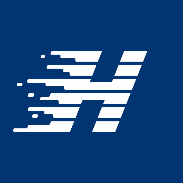 Buchstabe h Logo mit schnellen Geschwindigkeitslinien. — Stockvektor