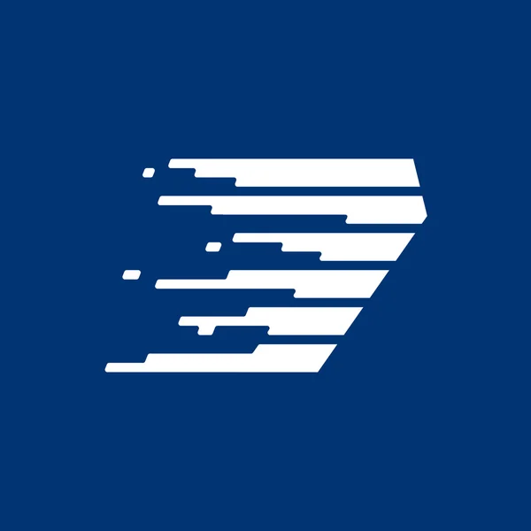 Logo Nummer sieben mit schnellen Geschwindigkeitslinien. — Stockvektor