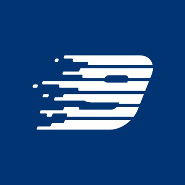 Hızlı hızlı çizgilerle 9 logosu.
