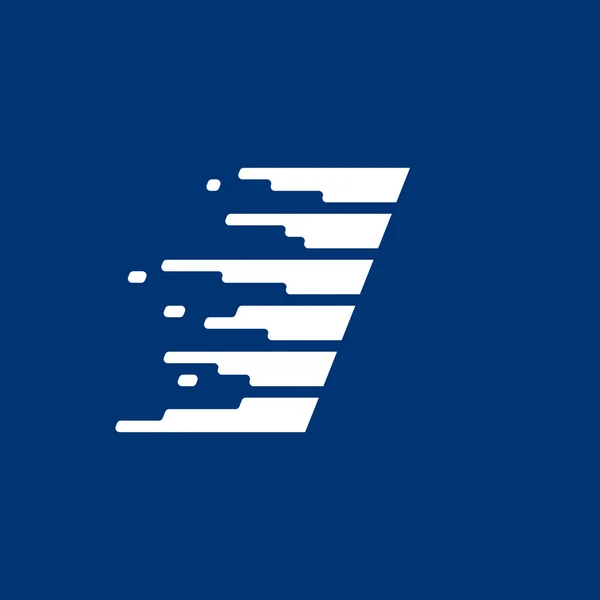 De letter I logo met hoge snelheid lijnen. — Stockvector