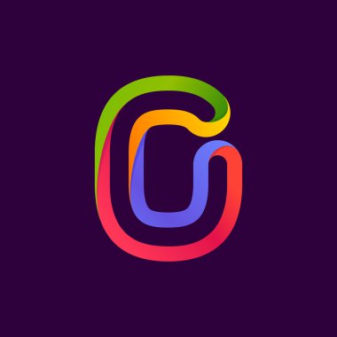 Renkli neon satırı ile kurulan sıfır logosu. 