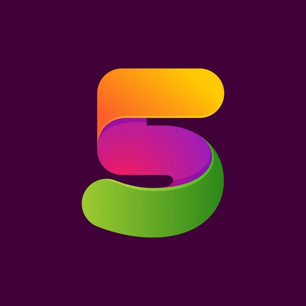 Číslo pět logo — Stockový vektor