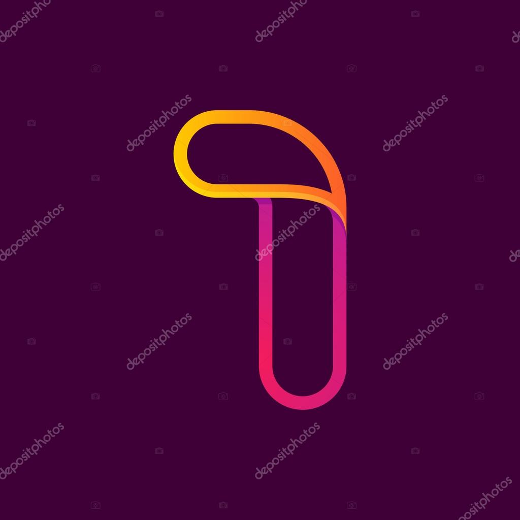 Number one logo formed by colorful neon line. Font style, vector design template elements for your application or corporate identity.