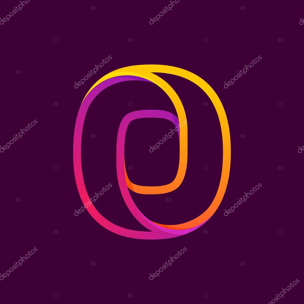 Number zero logo formed by colorful neon line. Font style, vector design template elements for your application or corporate identity.