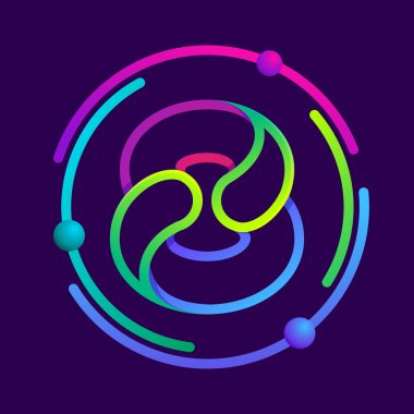 Sekiz numara logosu atomları ile yörünge.