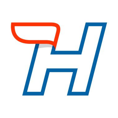 Kırmızı kanat logolu harf H.