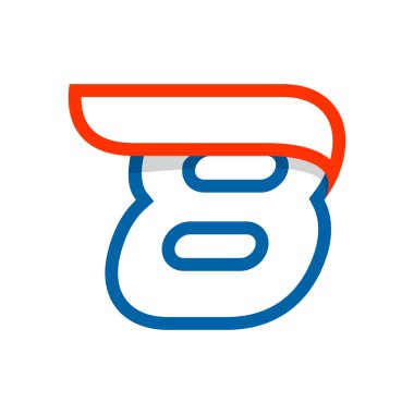 Sekiz numara logosu ile kırmızı kanat.