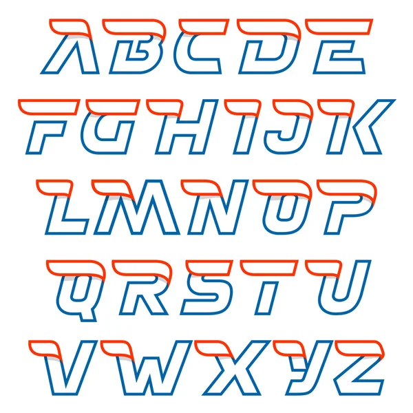 Alphabet des lettres de ligne de vitesse rapide . — Image vectorielle