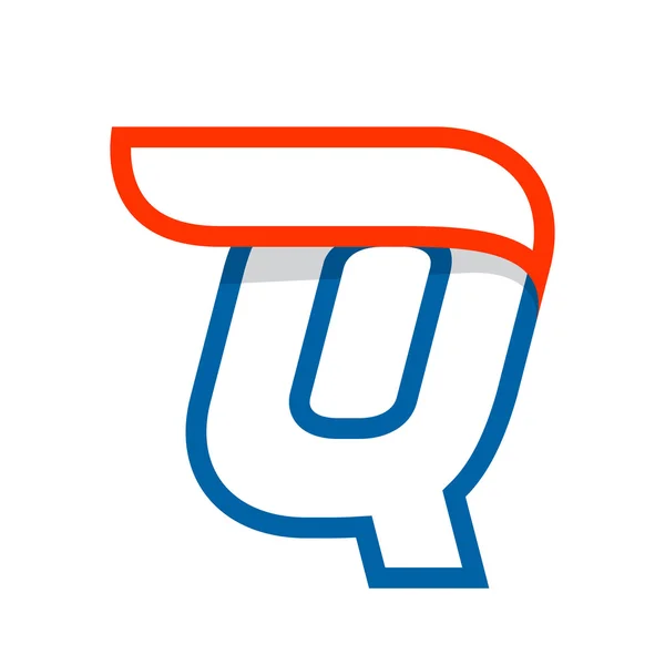 Γράμμα Q λογότυπο με κόκκινη πτέρυγα. — Διανυσματικό Αρχείο