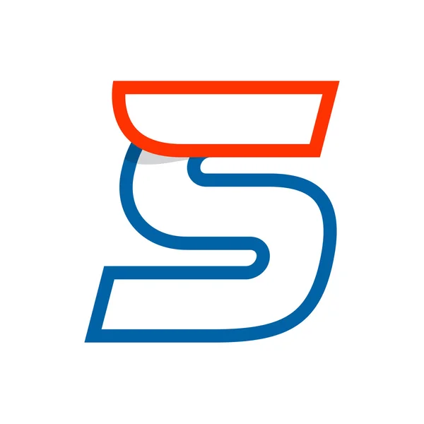 Letter S logo met rode vleugel. — Stockvector