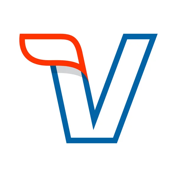 Litery V logo z czerwone skrzydła. — Wektor stockowy
