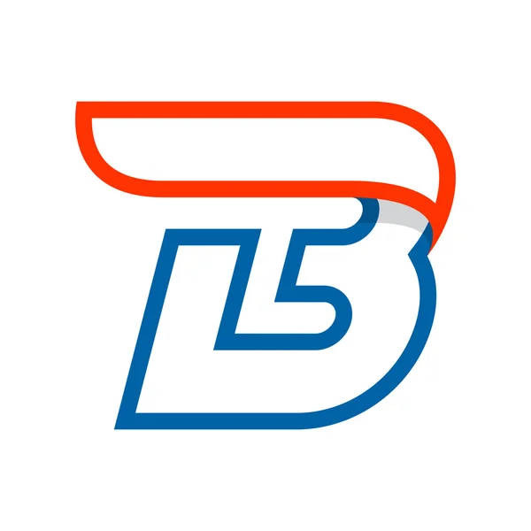 Letra B logo con ala roja . — Vector de stock
