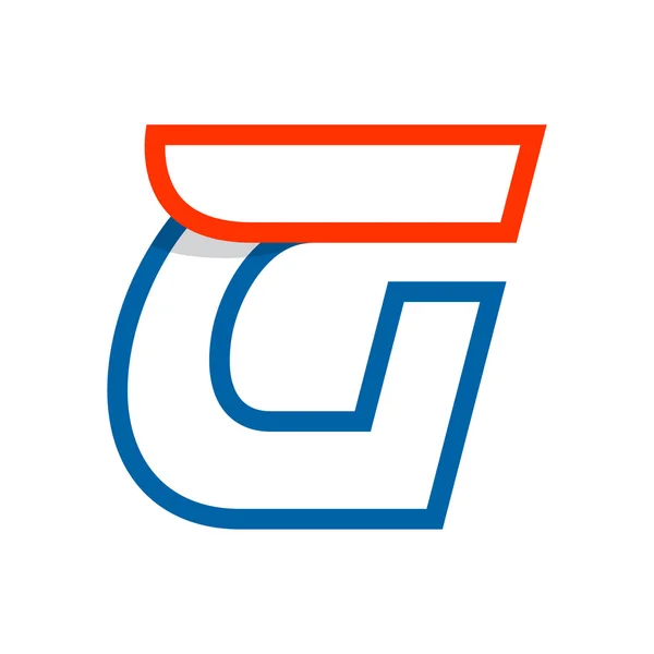 Carta G logotipo com asa vermelha . — Vetor de Stock