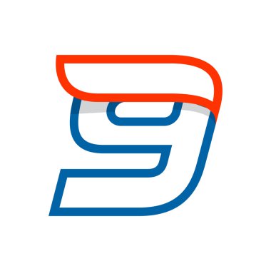 Kırmızı kanat ile 9 logo.