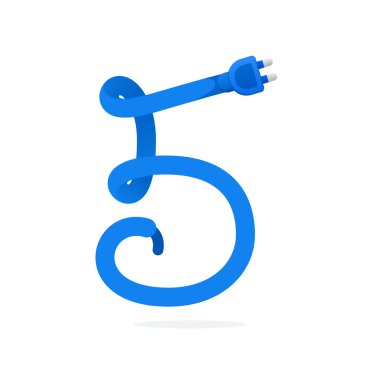 Fiş kablosundan oluşan beş numaralı logo. 