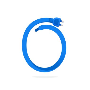 Fiş kablosundan oluşan sıfır numaralı logo. 