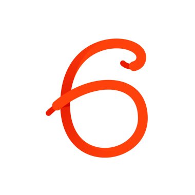 Ayakkabı danteli ile oluşturulan altı numaralı logo.