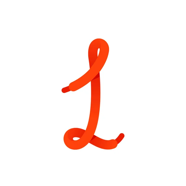Νούμερο ένα λογότυπο που σχηματίζεται από κορδονιών του παπουτσιού. — Διανυσματικό Αρχείο