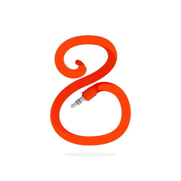 Логотип номер вісімки, сформований джек-кабелем . — стоковий вектор