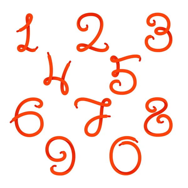 Logotipos de juego de números formados por cordones de zapatos . — Vector de stock