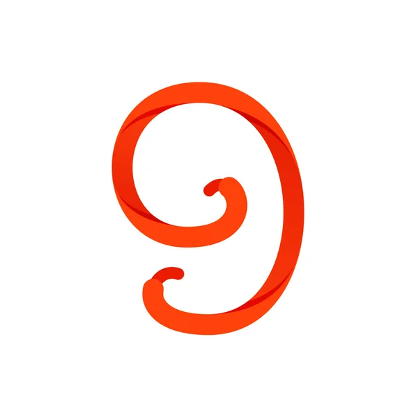 Αριθμός εννέα λογότυπο σχηματίζεται από κορδονιών του παπουτσιού. — Διανυσματικό Αρχείο