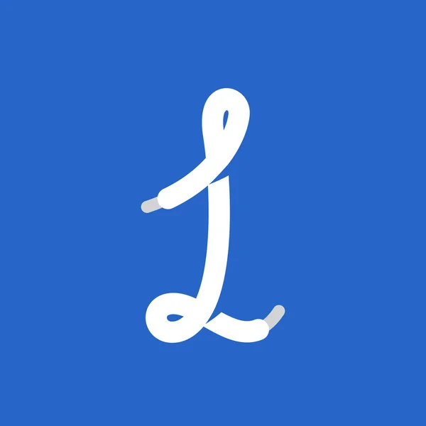 Νούμερο ένα λογότυπο που σχηματίζεται από κορδονιών του παπουτσιού. — Διανυσματικό Αρχείο