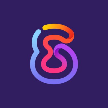 Renkli neon satırı ile oluşan sekiz numara logosu. 