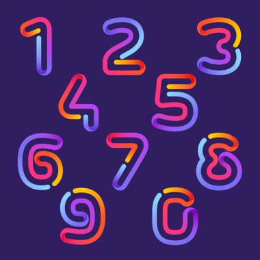 Renkli neon satırı ile kurulan logolar numaralarını ayarlayın. 