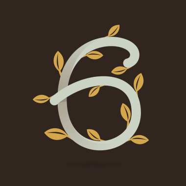 Altı numaralı logosu altın yaprakları ile