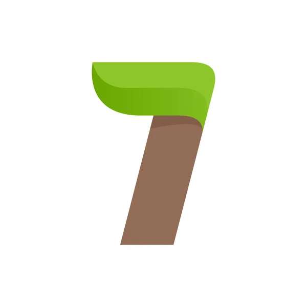 Antalet en logotyp med hastighet green lämnar. — Stock vektor