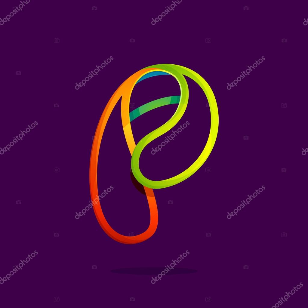 P letter logo formed by glowing neon line. Stock Vector Image by ...