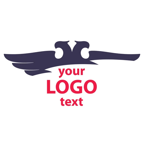 Adler zwei Köpfe Vektor-Logo. — Stockvektor