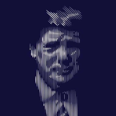 16 Ocak 2015: Donald Trump portresi. Çizgi vektör illustra