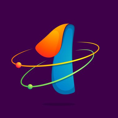 Atom numaralı logolu bir yörünge.