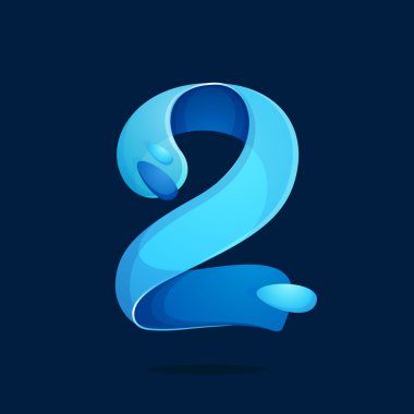 İki numaralı logolu su dalgaları ve damla.