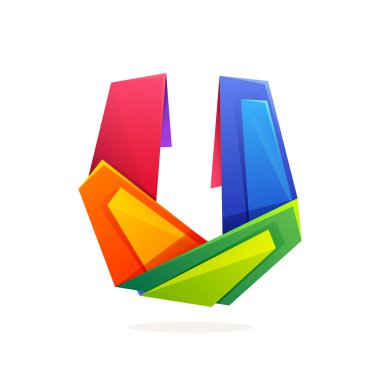 U harfi logo düşük Poli tarzı.