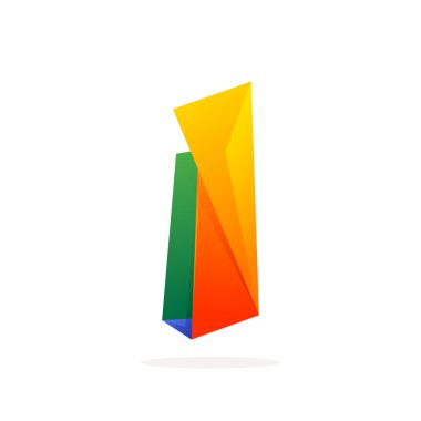 Harf ı düşük Poli tarzı logo.