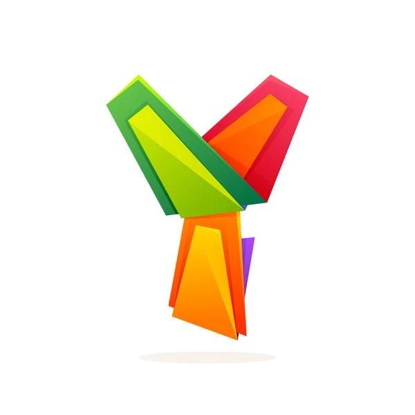 Litera Y logo w stylu low poly. — Wektor stockowy
