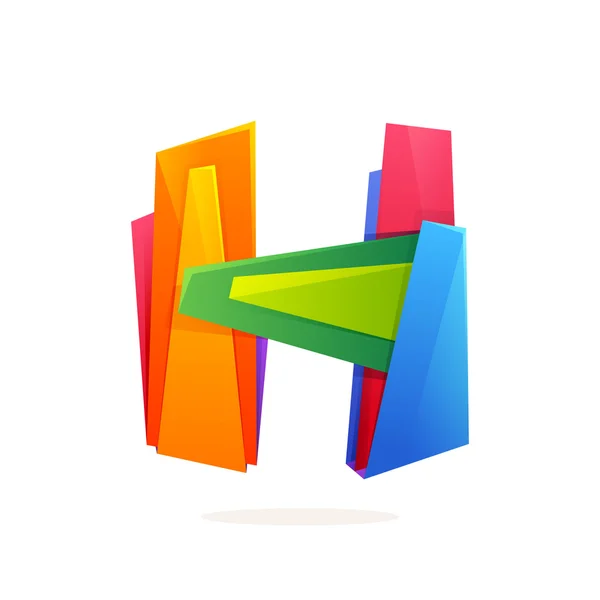 Litera H logo w stylu low poly. — Wektor stockowy