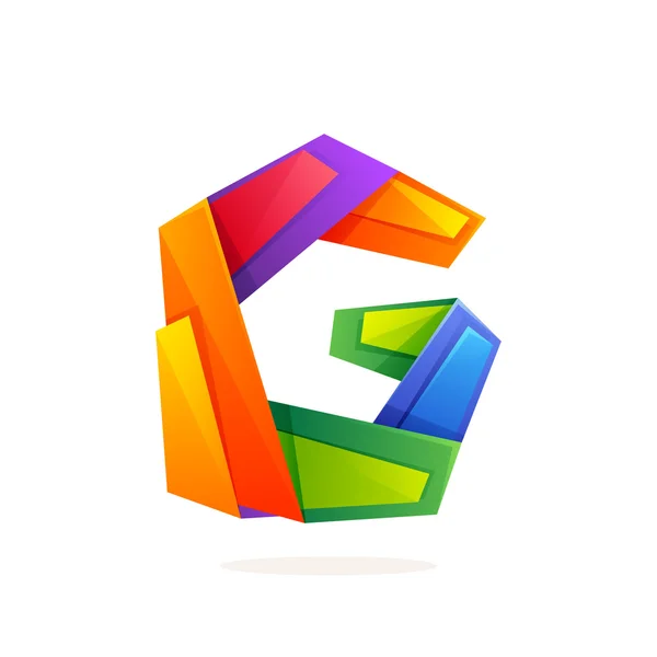 Letter G logo in low poly style. — Stock Vector