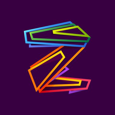 Renkli neon çizgilerle oluşturulan Z harfi logosu.