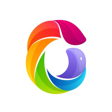 Renkli sarmal çizgiler tarafından kurulan sıfır logosu.