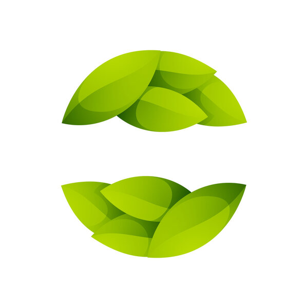 Значок зеленых листьев. Логотип экологической сферы
.