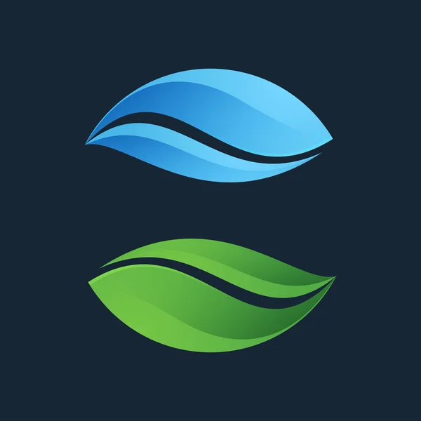 Ícone de folhas verdes. Logotipo da esfera ecológica . — Vetor de Stock