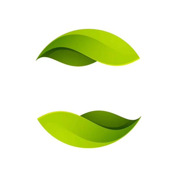 Yeşil yaprakları simgesi. Ekoloji küre logo.