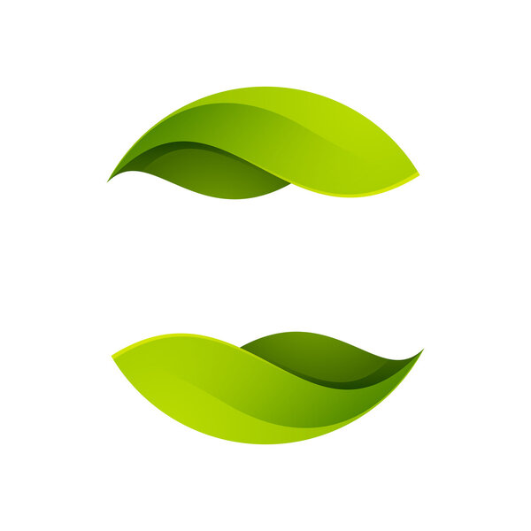 Значок зеленых листьев. Логотип экологической сферы
.