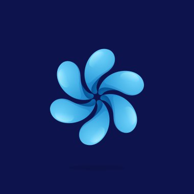 Bir girdap yıldız logo su damlaları.