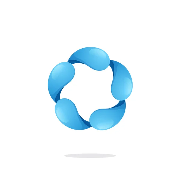 Gotas de agua en un logotipo de esfera giratoria . — Vector de stock