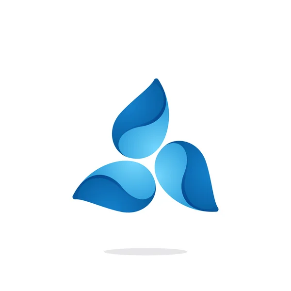Вода Краплі в логотипі трикутника . — стоковий вектор